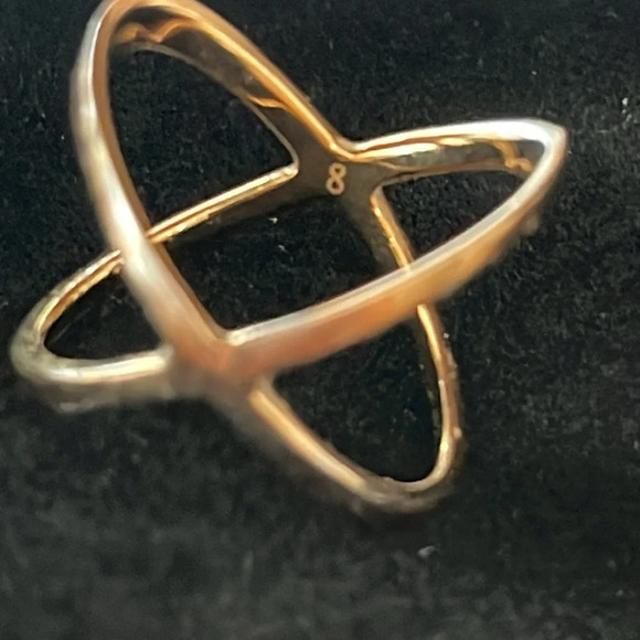 Michael Kors Pave Ring Criss Cross X Rhinestone size 8 - Picture 5 of 14